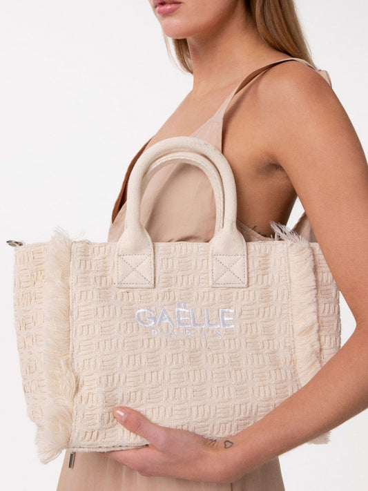 Gaelle Regular shopper ricamo logo Beige - V_W0317B