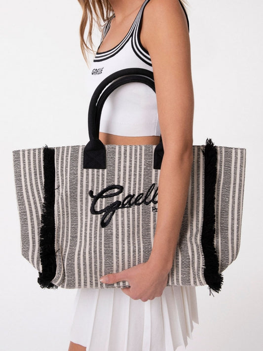 Gaelle Maxi shopper ricamo firma - V_W03190