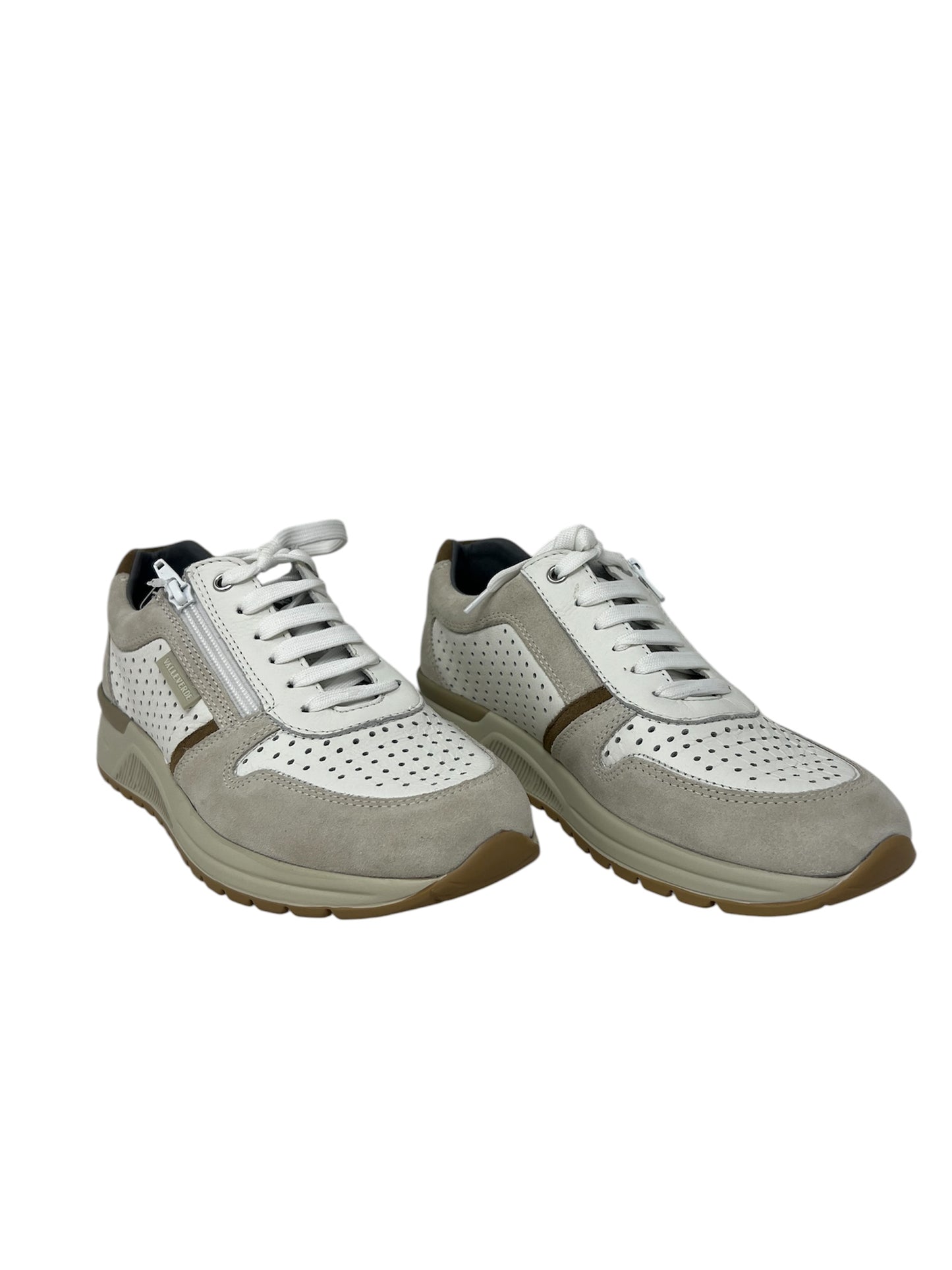 Sneakers uomo pelle bianco ghiaccio -V49904