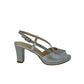 Sandalo elegante con tacco largo argento