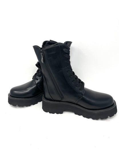 Anfibio lacci e zip laterale nero -872