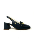 Slingback accessorio catena nappa blu -28M533B