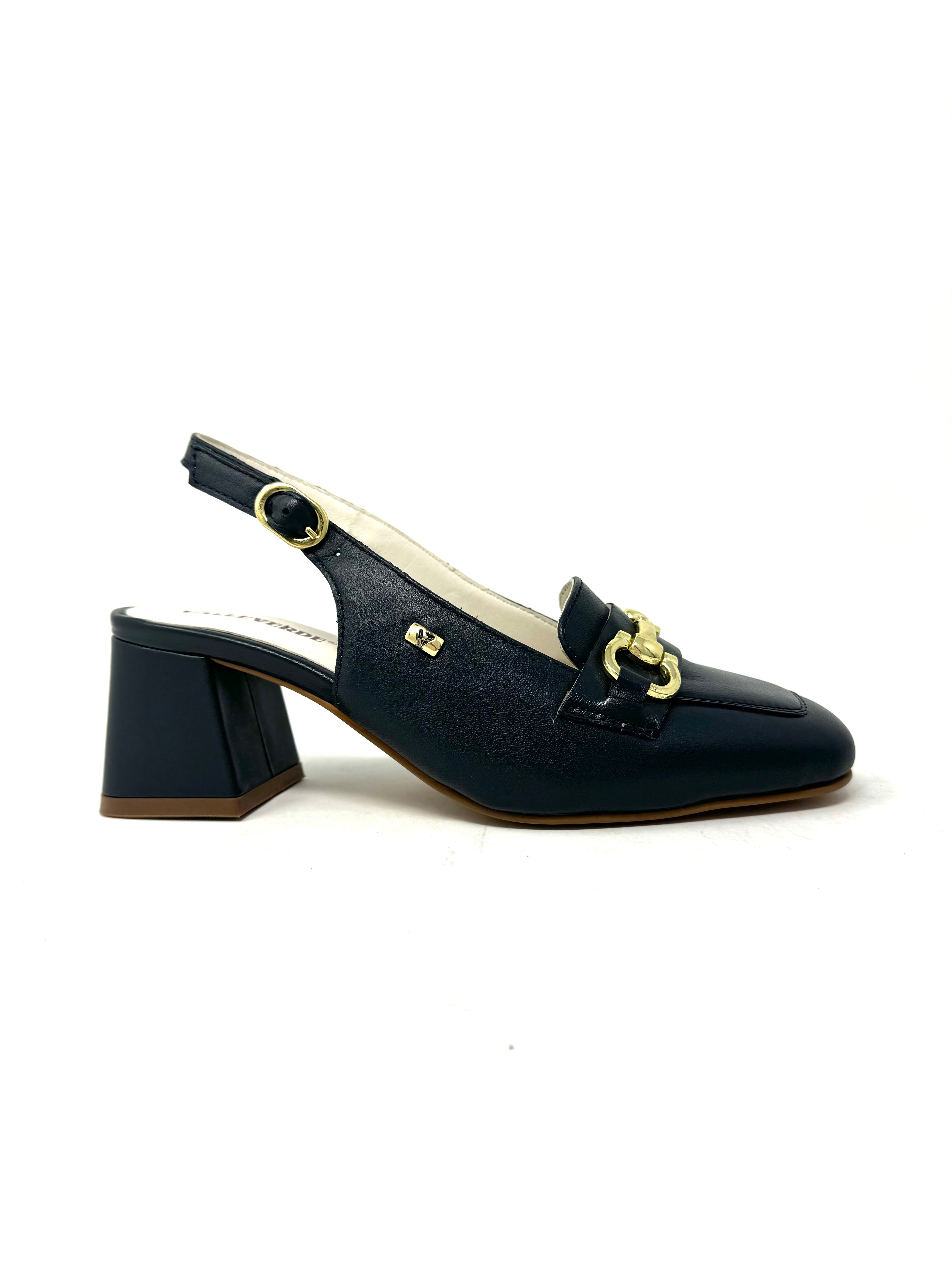 Slingback accessorio catena nappa blu -28M533B