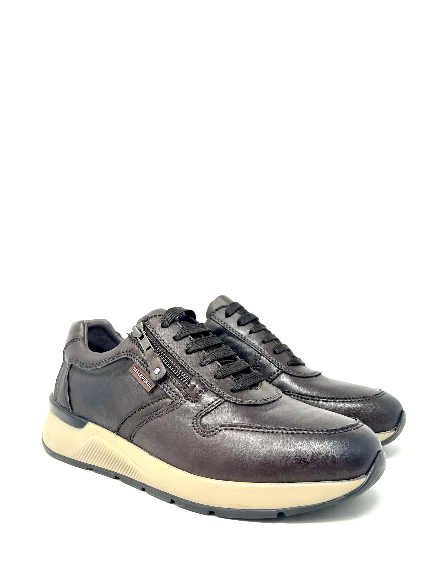 Sneaker uomo in pelle marrone -36842A