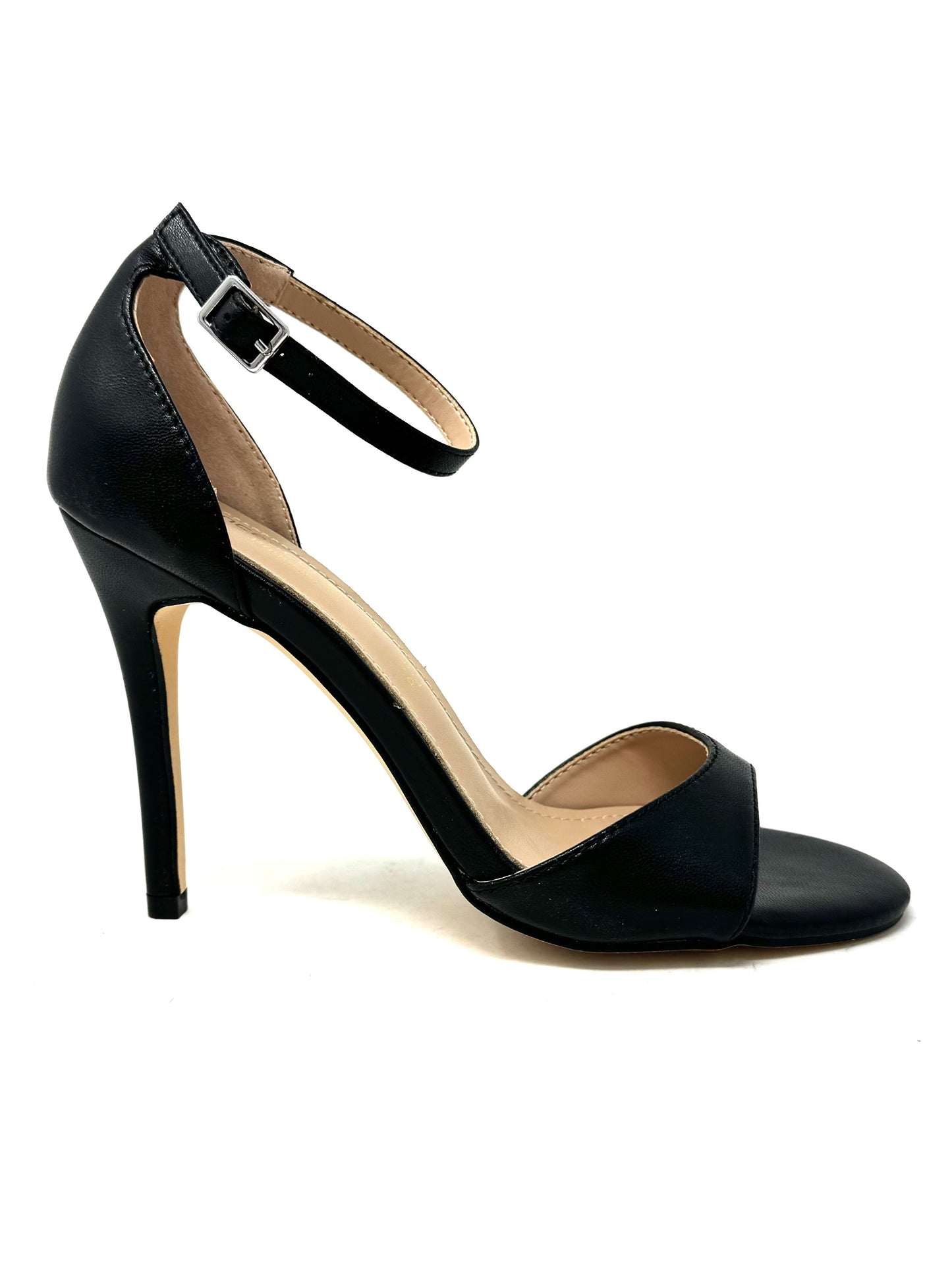 Sandalo in pelle nero t. 10 cm -C2305AN