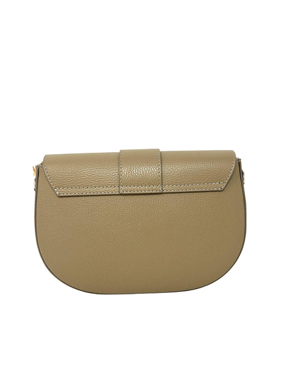 Borsa a mezzaluna in pelle taupe - 112430B