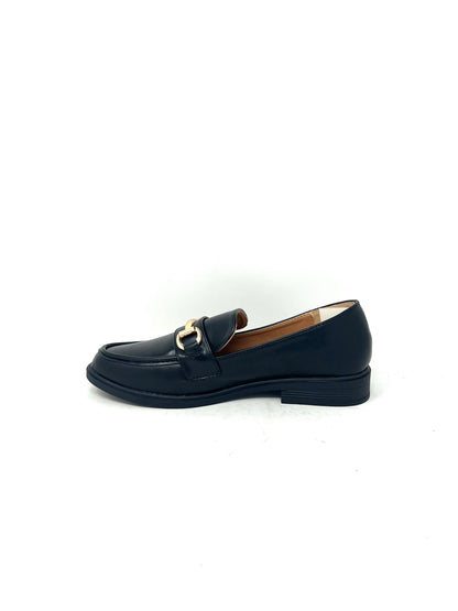 Mocassino basso nero estivo con accessorio -7917NER