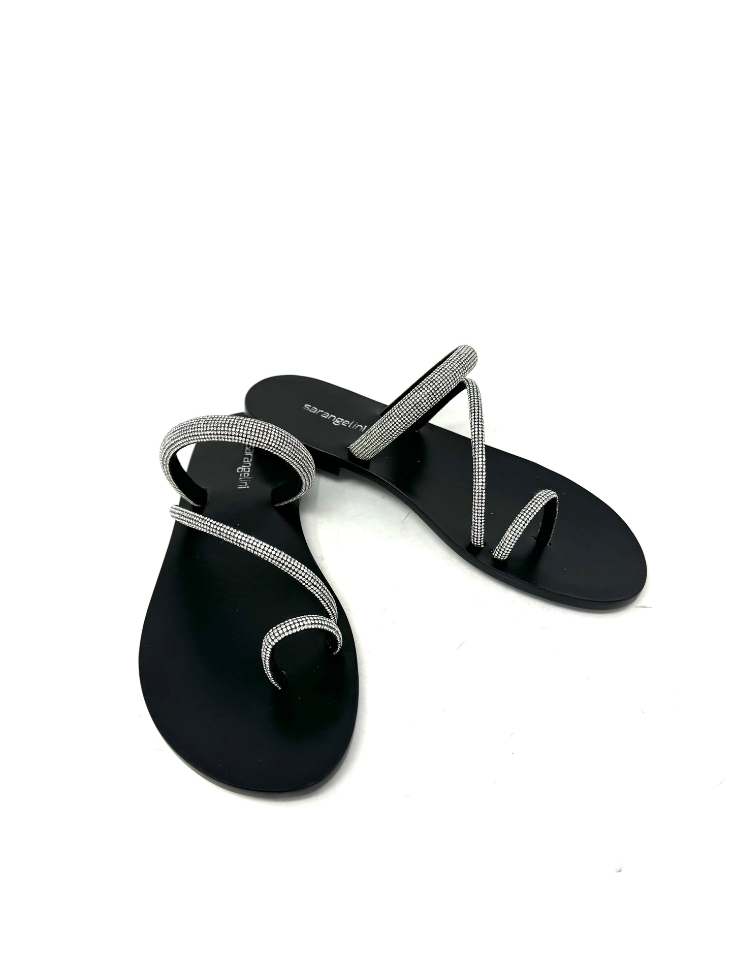 Sandalo basso infrapollice strass nero -PM7423N