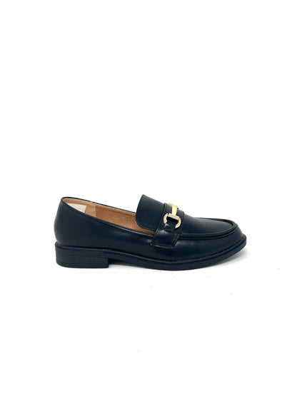 Mocassino basso nero estivo con accessorio -7917NER