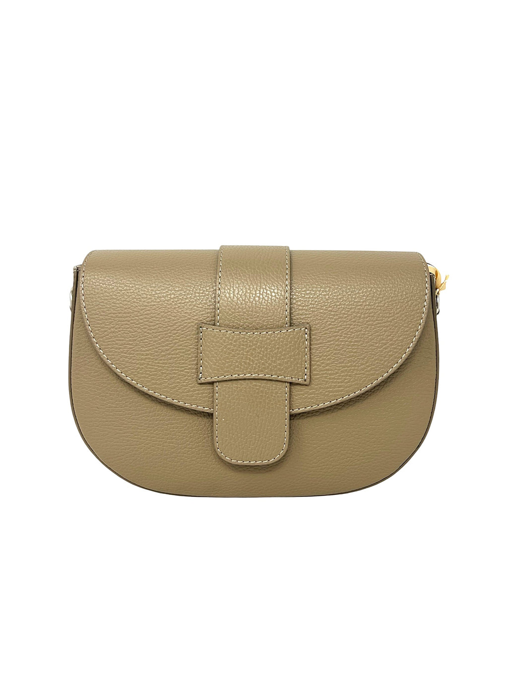 Borsa a mezzaluna in pelle taupe - 112430B