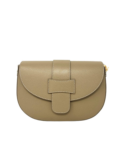Borsa a mezzaluna in pelle taupe - 112430B