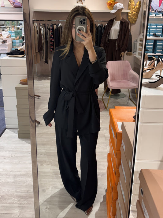 Giacca con cinta nero