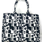 Maxi shopper in canvas stampata con banda - CW01228