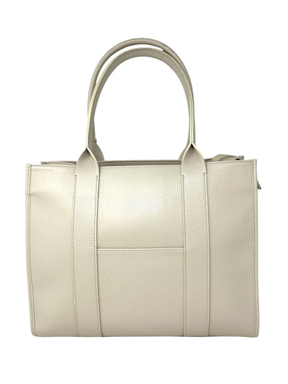 Borsa bauletto in pelle beige con tracolla -112541B