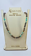 Collana argento 925  occhio di tigre agalmatolite v_214