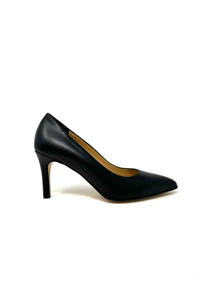 Décolleté in pelle nero tacco 7 cm -8301NE
