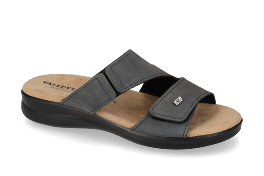 Ciabatta platform con strappi blu - V_25329