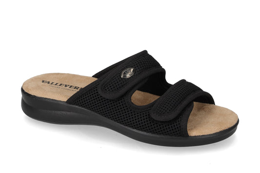 Ciabatta platform con strappi nero - V_25330