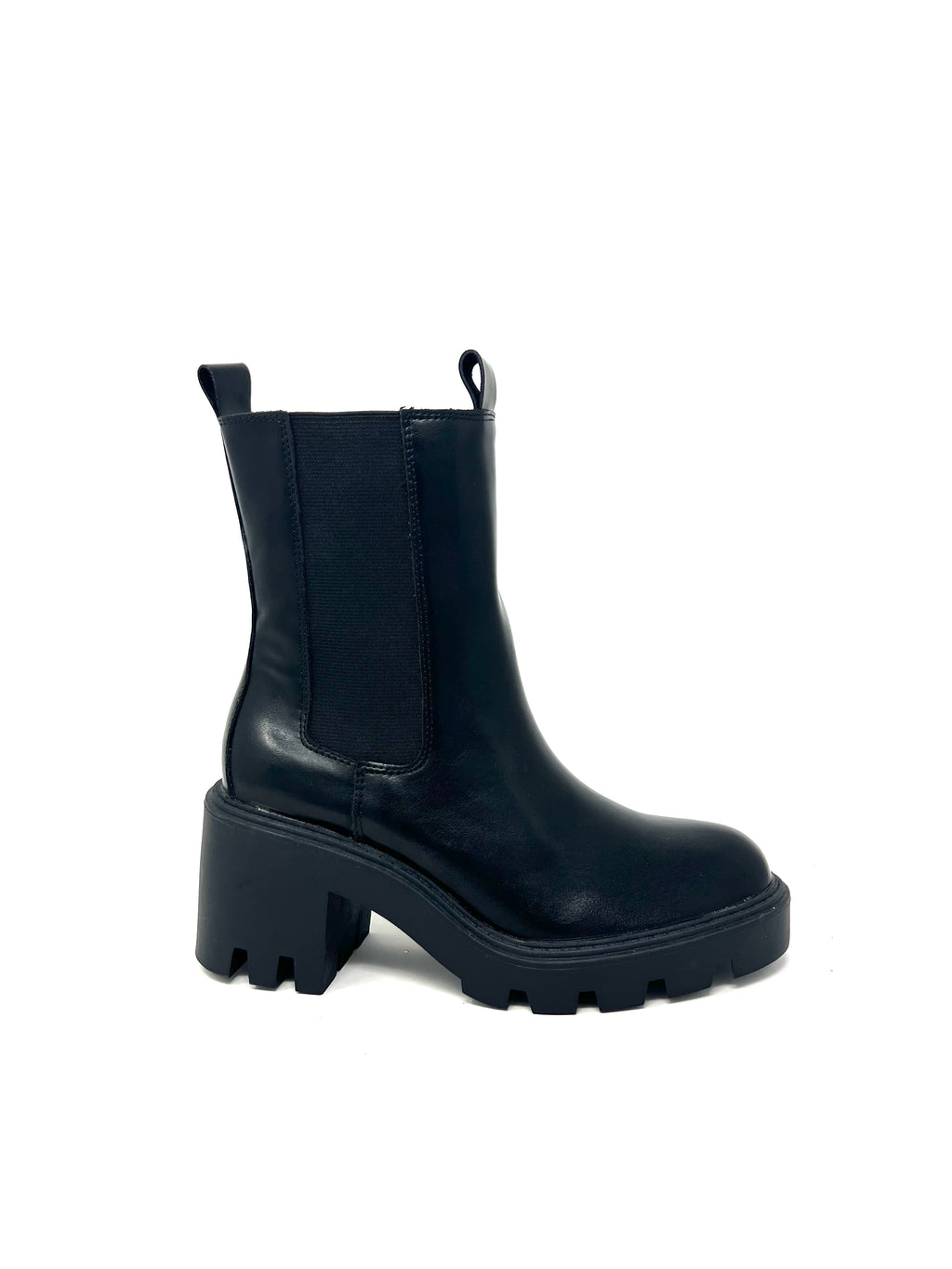 Beatles tacco chunky pelle nero-D1701AN