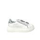 Sneaker bianca in pelle con bottoni strass -607ACCL