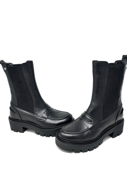 Stivali chelsea in vitello nero elastici -GIULBE