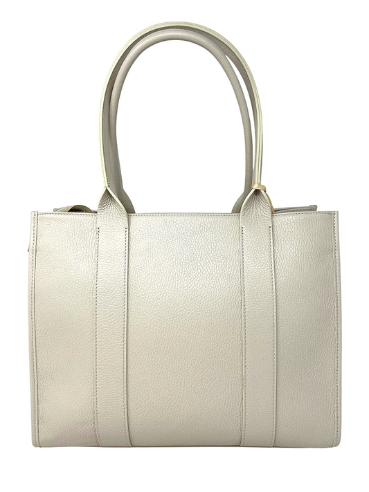 Borsa bauletto in pelle beige con tracolla -112541B