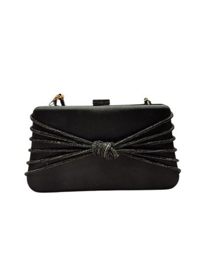 Borsa in raso strass nero -ZY0526