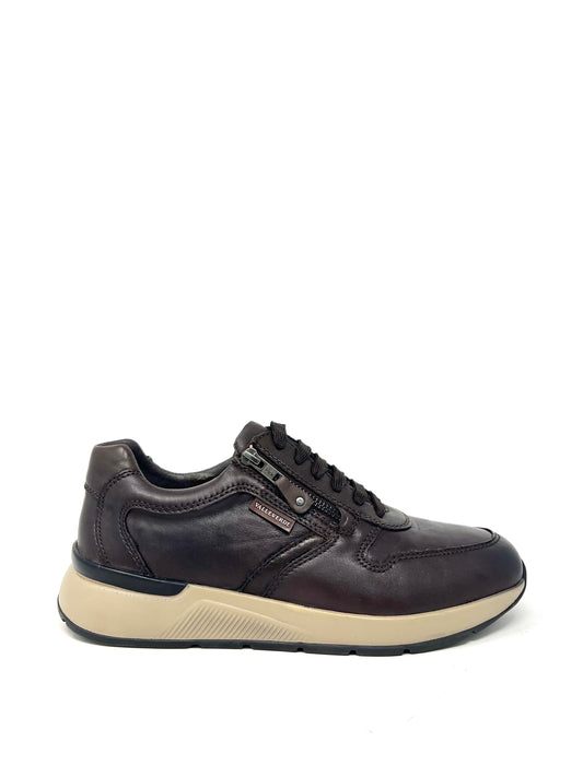 Sneaker uomo in pelle marrone -36842A