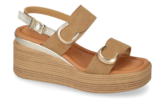 Zeppa a sandalo con dettagli oro Valleverde V_32611A