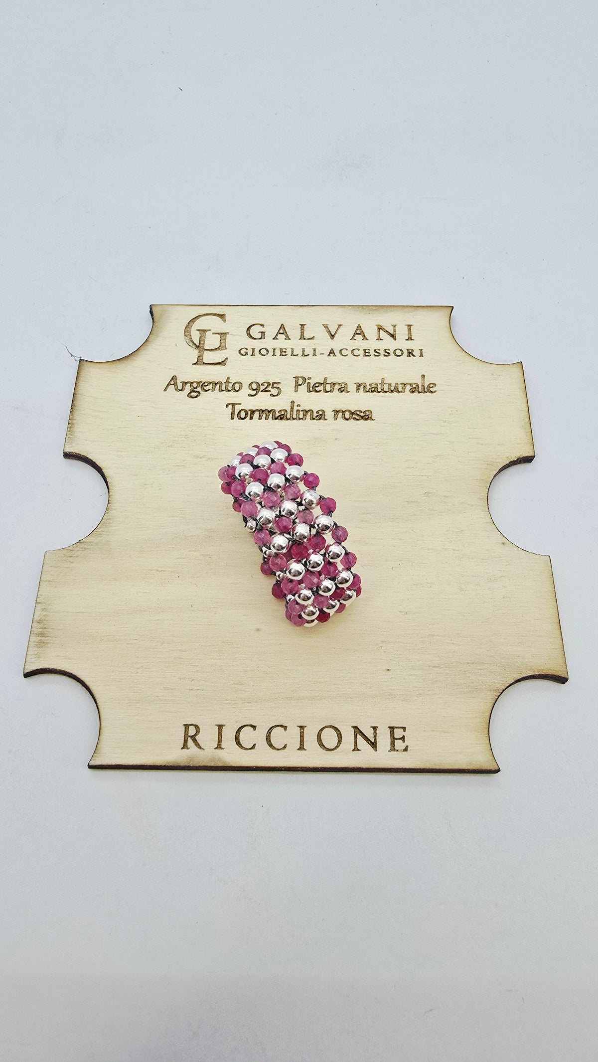 Anello argento 925 con tormalina rosa v_343
