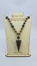 Collana argento 925 con pietre naturali con ematite ossidiano V_G351
