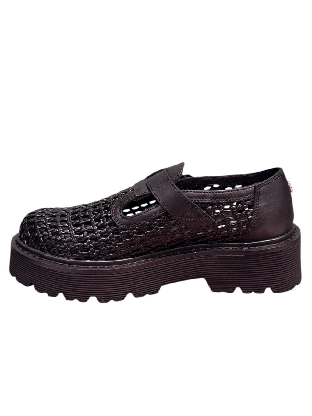 Bebè traforata in pelle nera -LW4444