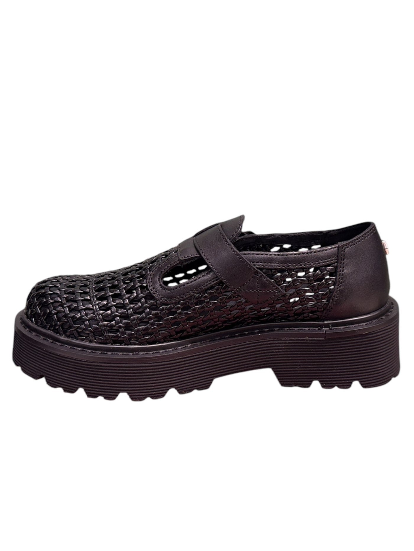 Bebè traforata in pelle nera -LW4444