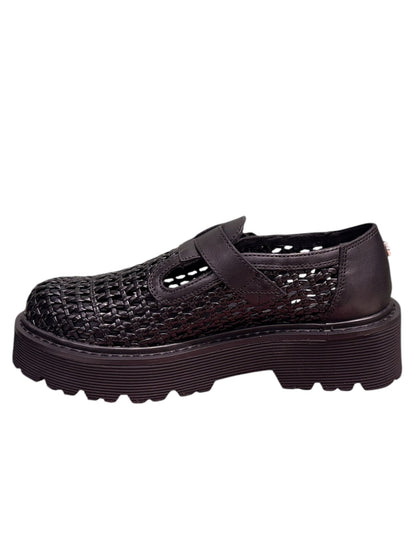 Bebè traforata in pelle nera -LW4444