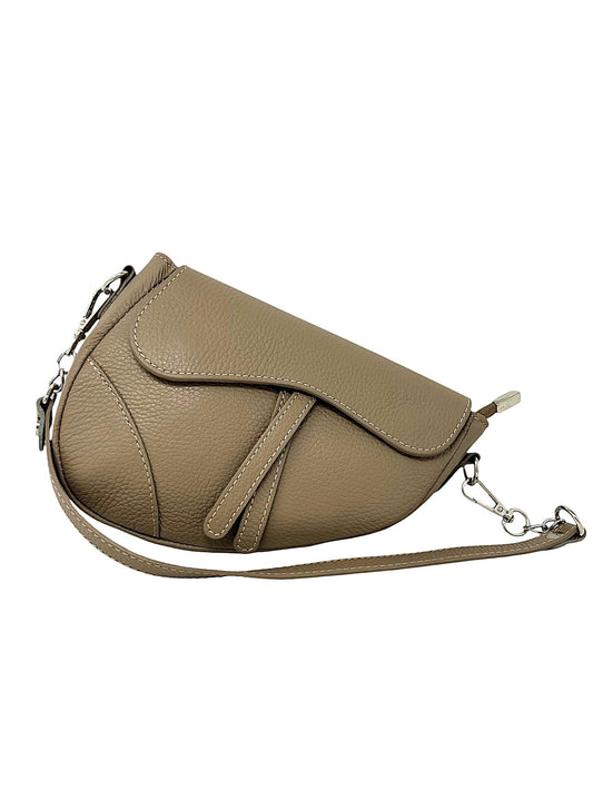 Borsa sella in pelle taupe - 112436B