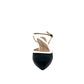 Decollete' slingback T4 colore nero con cinturino bianco - 1773BIN