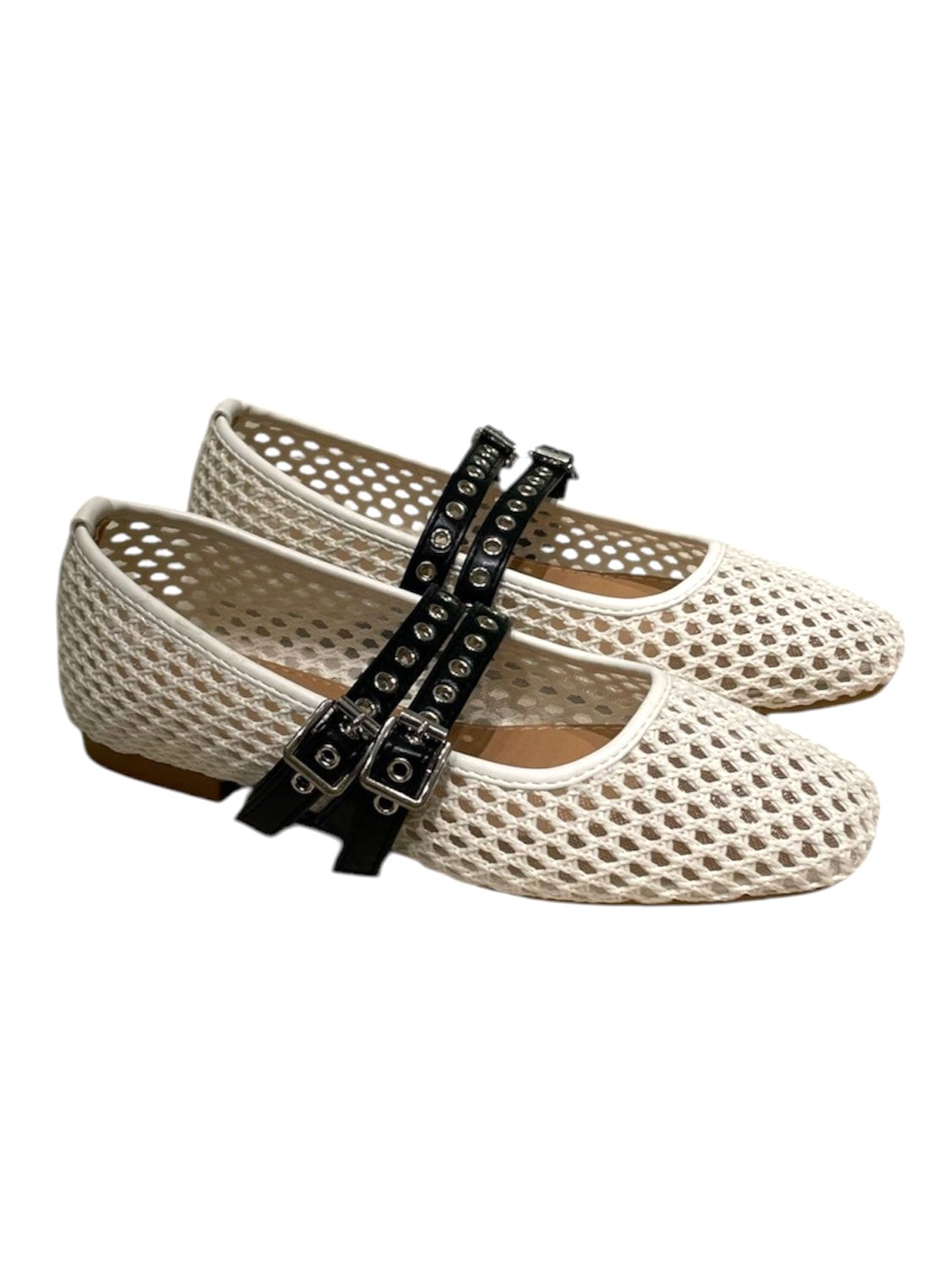 Ballerine basse cinturini neri -2503BIA
