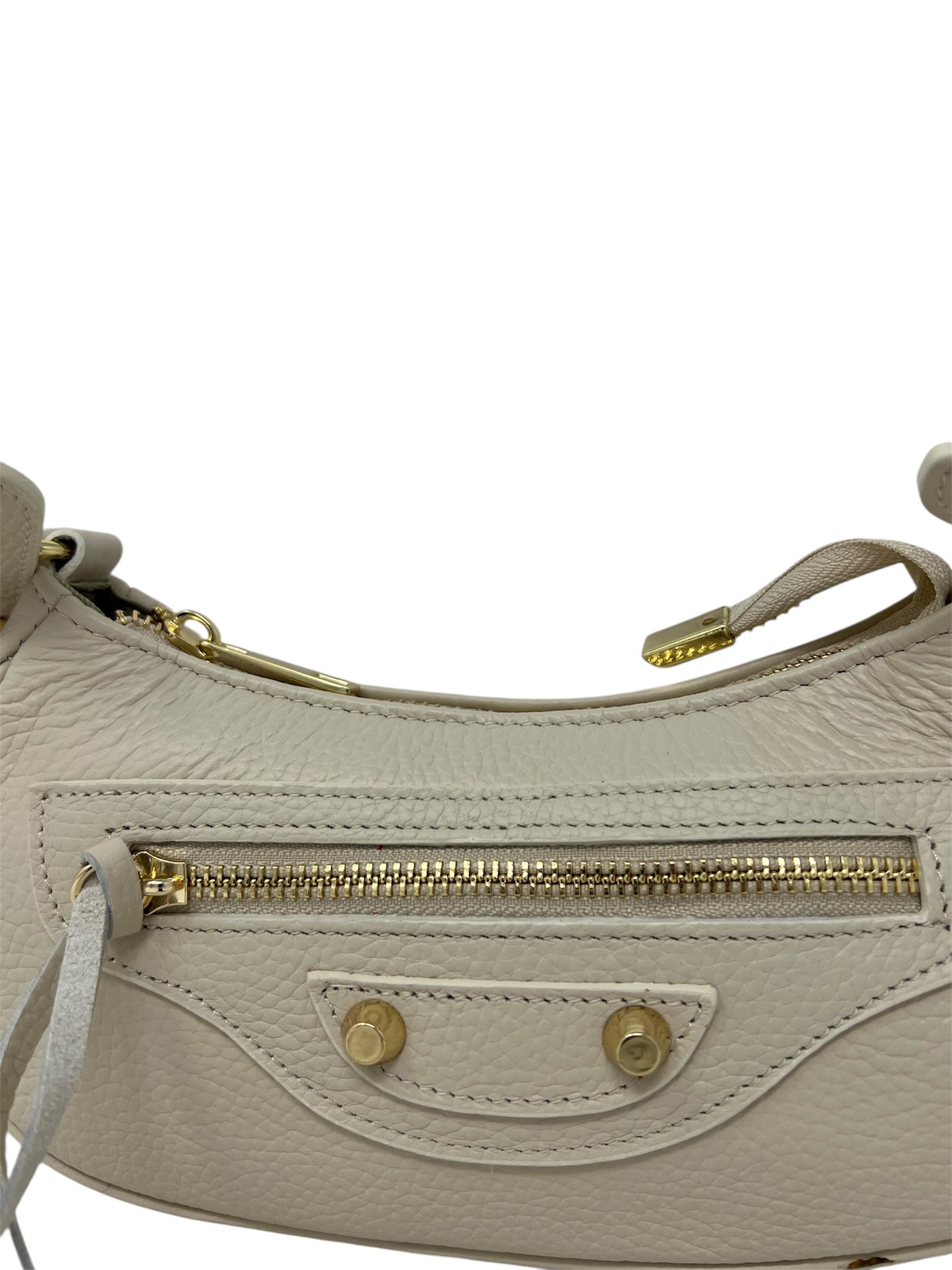 Borsa a tracolla mezzaluna beige -112430B