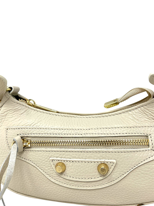Borsa a tracolla mezzaluna beige - 112518B