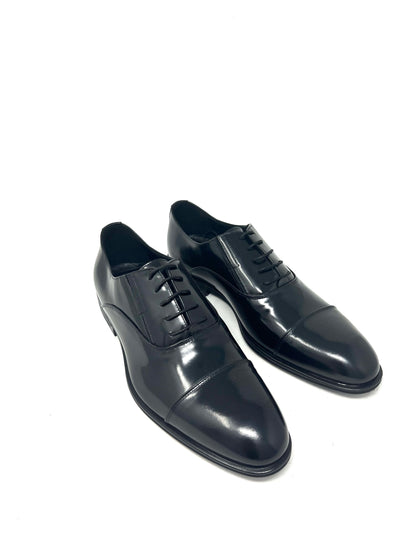 Francesina nero abrasivato cucitura in punta -225NE