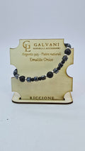 Bracciale argento 925 pietre naturali ematite onice v_G465