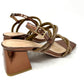 Sandalo doppio mignon multistrass bronzo -E1502TB