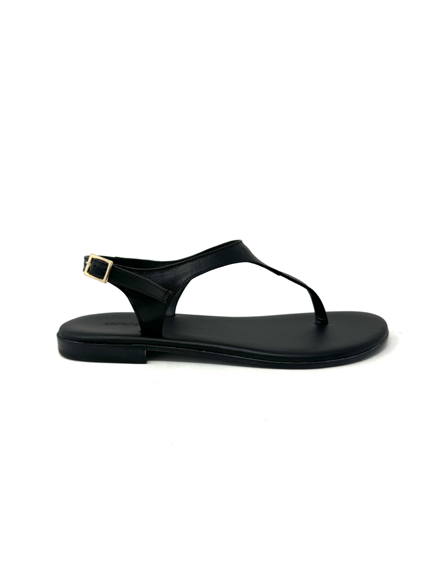 Sandalo infradito flat pelle nero -CAPRINE