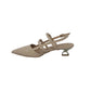 Decollete' tacco basso vernice nude con cinturini - 4302NUD