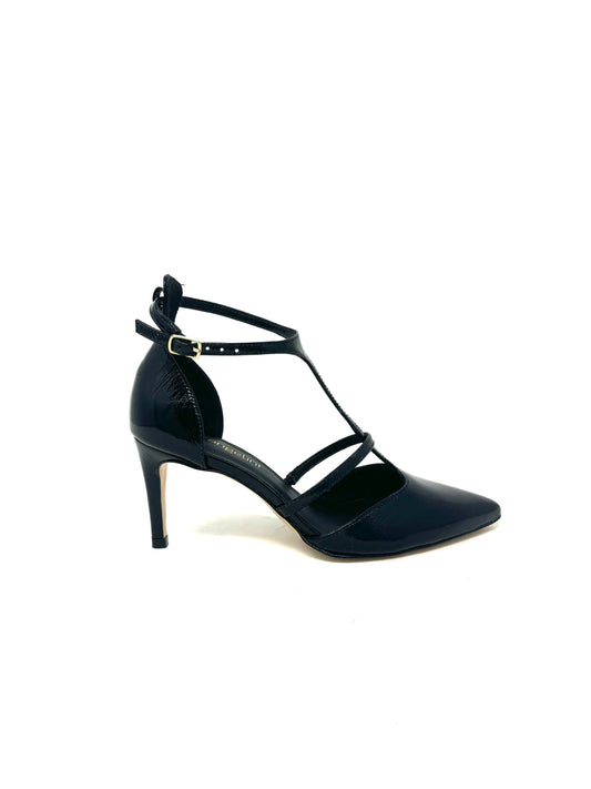 Slingback con cinturini vernice nera -2447H