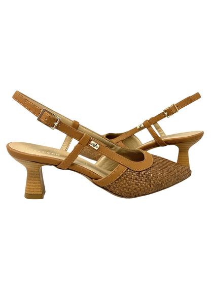 Decollete' slingback in raffia corda - 28230