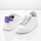 Sneakers in pelle bianca tallonetta lilla -DORA1BL