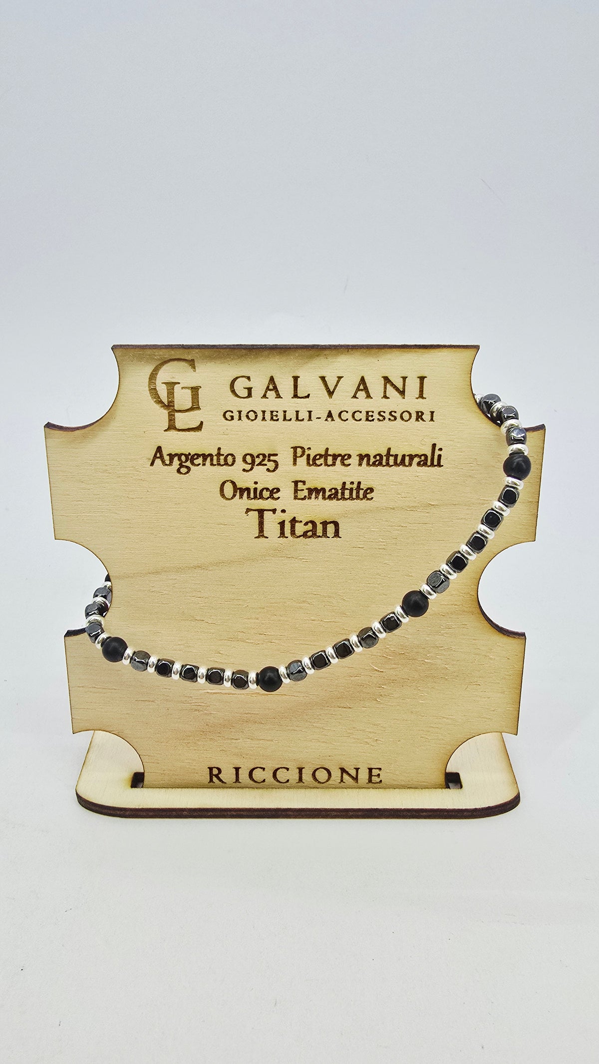 Bracciale in argento 925 titan onice ematite v_537