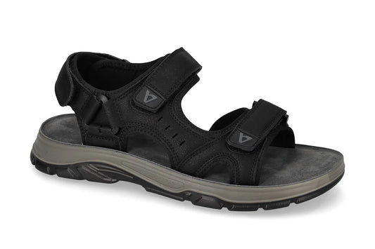 Sandalo nero con strappi Valleverde V_54830