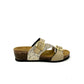 Ciabatta in sughero doppia fascia glitter oro -S44721X